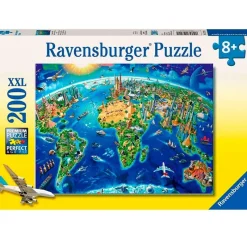 RAVENSBURGER Puzzle Mundo a la Vista 200 Piezas- Puzzles Y Construcciones