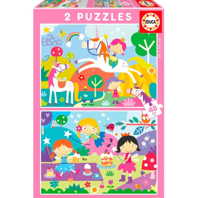 EDUCA Puzzles Y Construcciones|Puzzle Mundo Fantasía 2x48 Piezas
