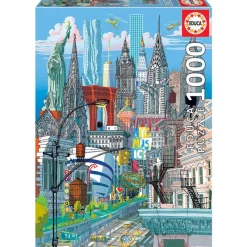 EDUCA Puzzles Y Construcciones|Puzzle Nueva York Carlo Stanga 1000 Piezas