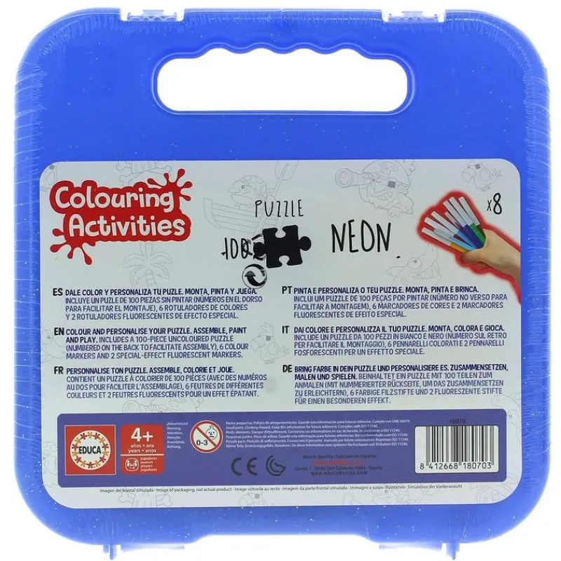 EDUCA Puzzle Piratas para Pintar 100 Piezas- Puzzles Y Construcciones