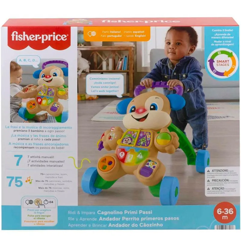 FISHER PRICE Ríe y Aprende Andador Perrito Primeros Pasos- Primera Infancia Y Preescolar