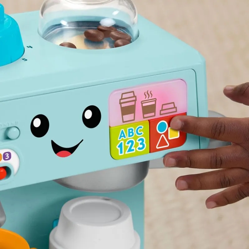 FISHER PRICE Ríe y Aprende Máquina de Café con Accesorios de Cafetería- Primera Infancia Y Preescolar|Juegos Y Juguetes De Imitación