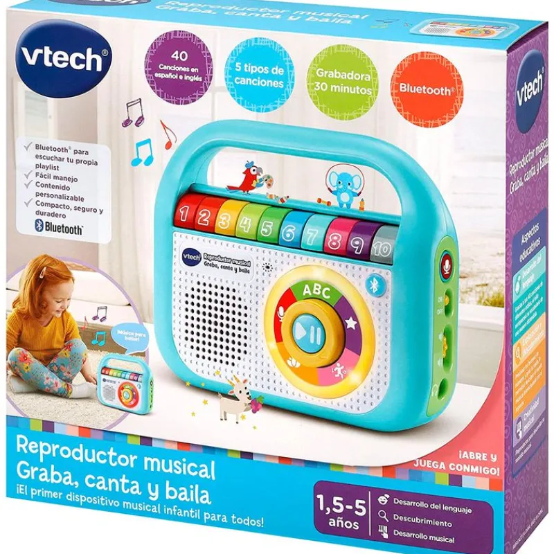 VTECH Reproductor Musical Graba, Canta y Baila- Electrónicos