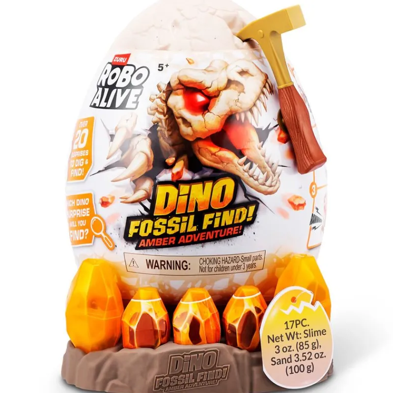 ZURU Robo Alive Huevo Sorpresa S1 Dino Fossil Find Amber Adventure- Figuras Y Figuras De Acción|Manualidades