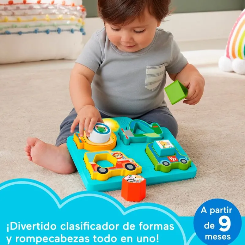 FISHER PRICE Primera Infancia Y Preescolar|Rompecabezas de Vehículo con Figuras y Sonidos