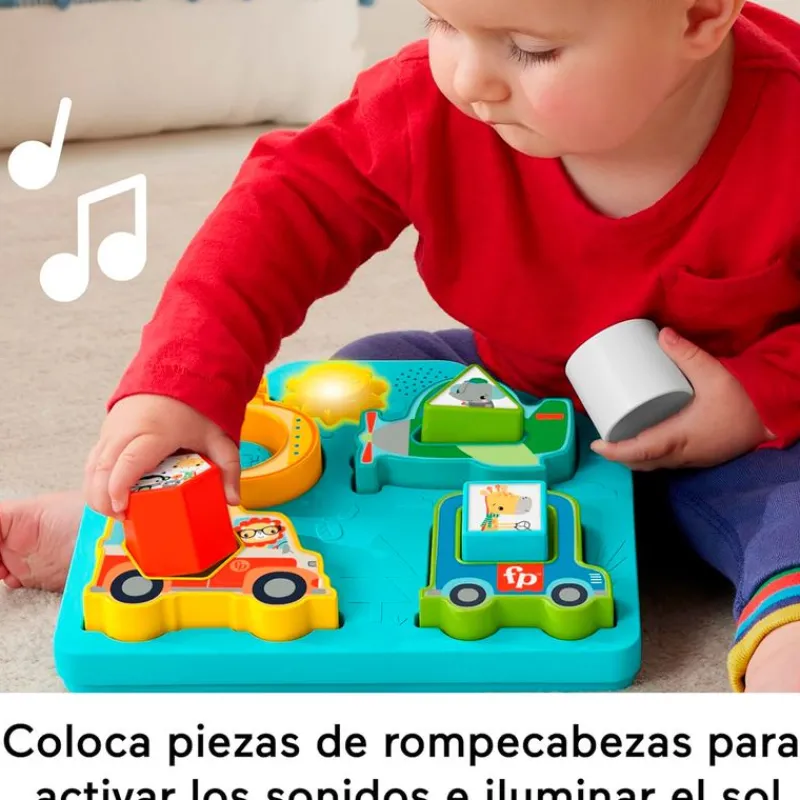 FISHER PRICE Primera Infancia Y Preescolar|Rompecabezas de Vehículo con Figuras y Sonidos