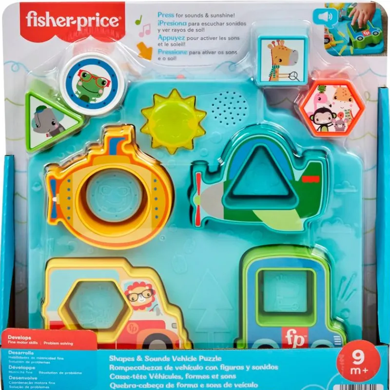 FISHER PRICE Primera Infancia Y Preescolar|Rompecabezas de Vehículo con Figuras y Sonidos