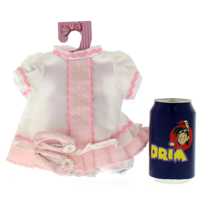 DRIM DISCOUNT Muñecas|Ropita para Muñecos Blanco con Rosa 35 cm