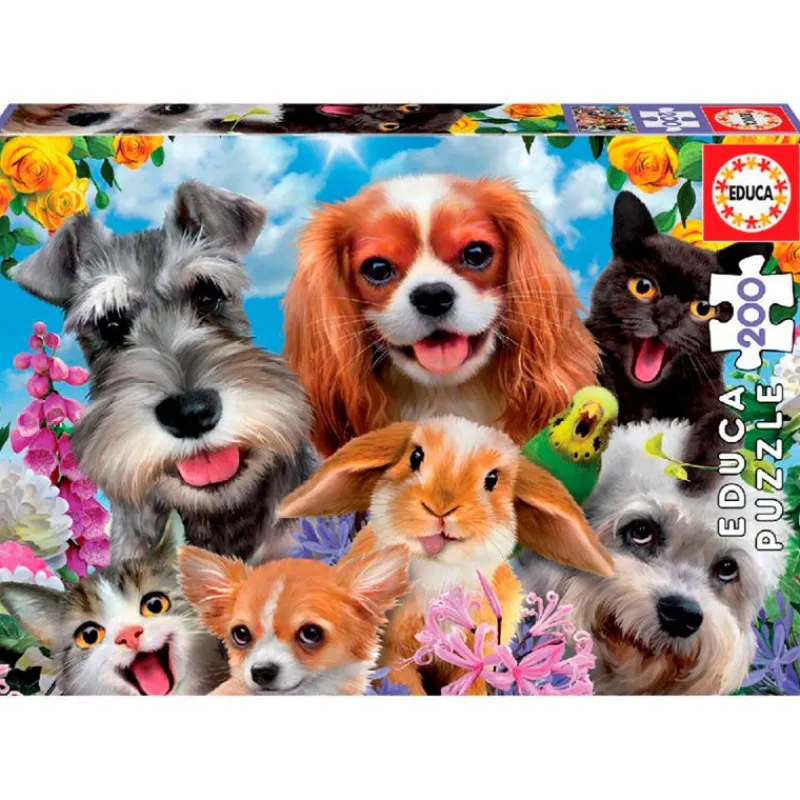 EDUCA Selfie Mascotas Puzzle 200 Piezas- Puzzles Y Construcciones