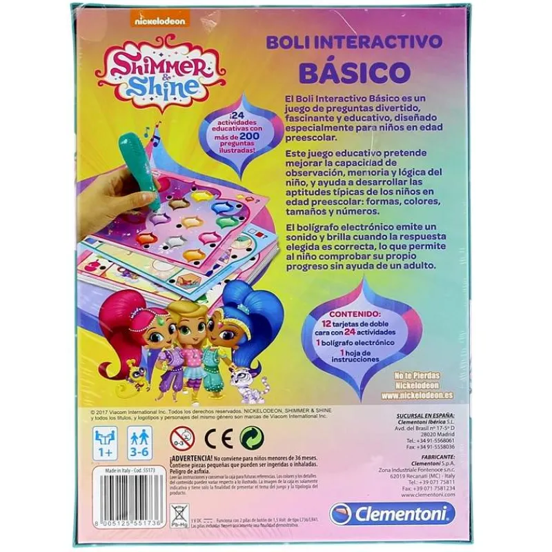 CLEMENTONI Juegos Y Juguetes Educativos|Shimmer and Shime Boli Interactivo