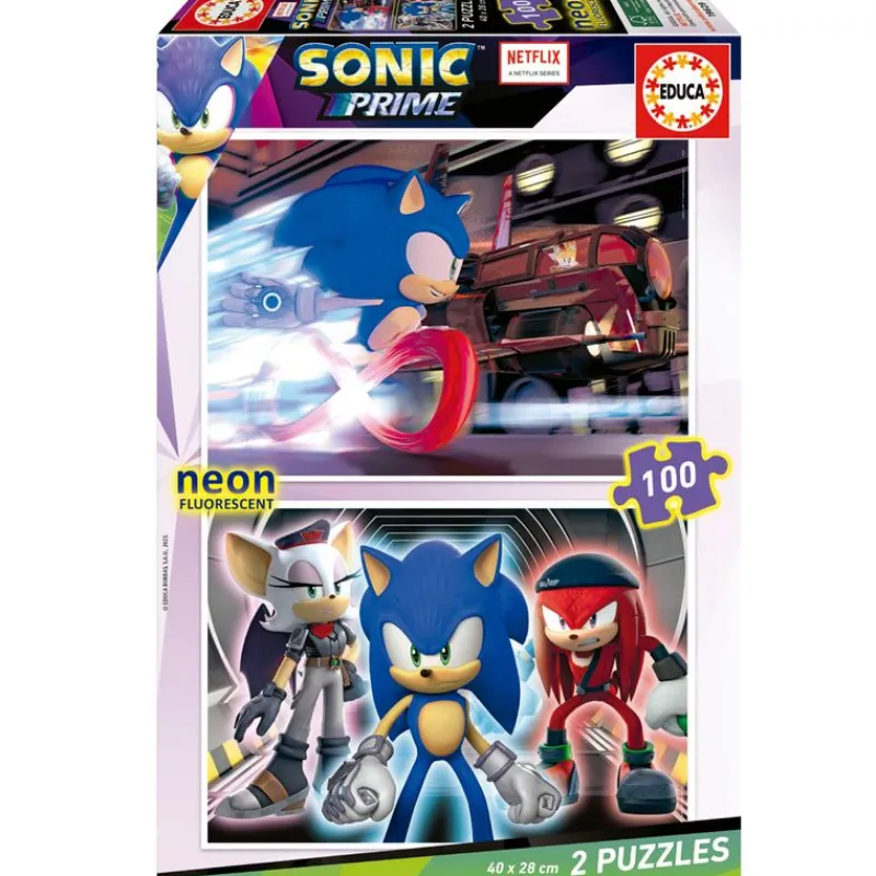 EDUCA Sonic Puzzle 2x100 Piezas- Puzzles Y Construcciones