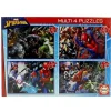EDUCA Spiderman Multi 4 Puzzles- Puzzles Y Construcciones