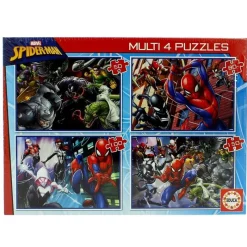 EDUCA Spiderman Multi 4 Puzzles- Puzzles Y Construcciones