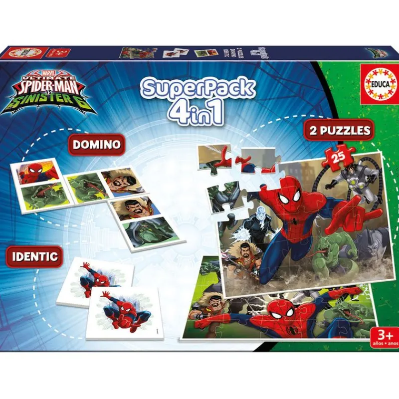 EDUCA Juegos Y Juguetes Educativos|Spiderman Superpack 4 en 1
