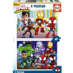 EDUCA Spiderman y sus Amigos Puzzle 2x48 Piezas- Puzzles Y Construcciones
