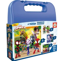 EDUCA Spidey y sus Amigos Maleta Puzzles Progresivos- Puzzles Y Construcciones