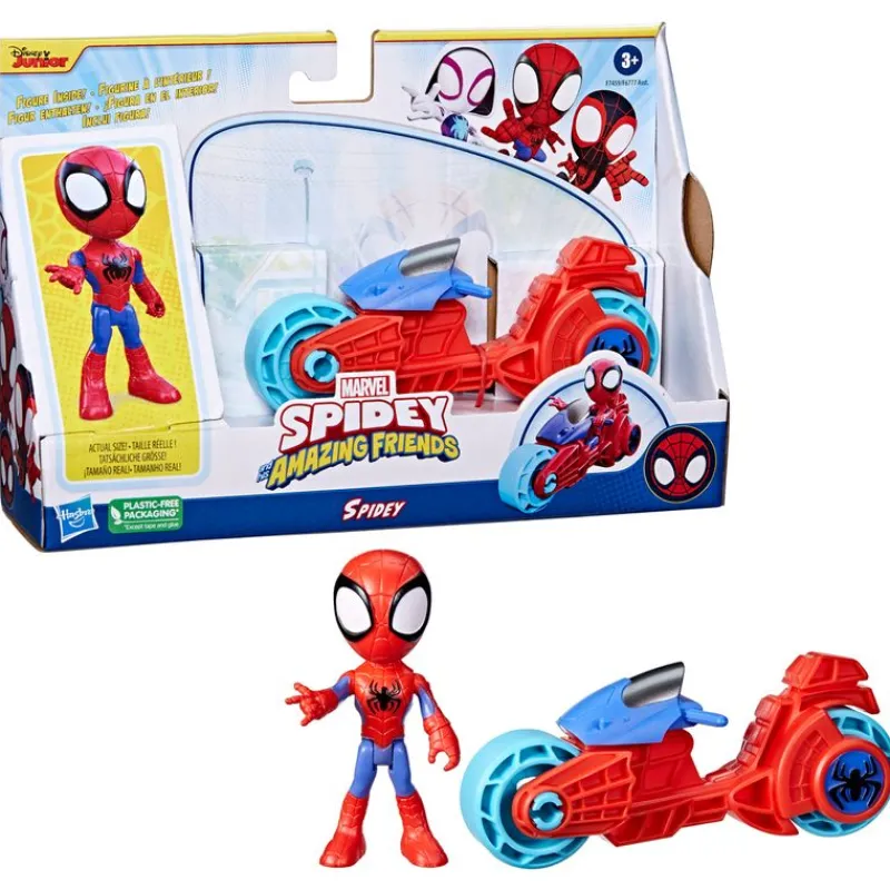 HASBRO Spidey y sus Amigos Motocicleta con Figura Surtida- Figuras Y Figuras De Acción