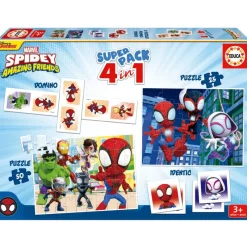 EDUCA Juegos Y Juguetes Educativos|Spidey y sus Amigos Pack 4 en 1