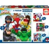 EDUCA Spidey y sus Amigos Puzzles Progresivos- Puzzles Y Construcciones