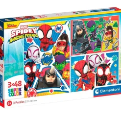 CLEMENTONI Spidey y sus Amigos Puzzle 3x48 Piezas- Puzzles Y Construcciones