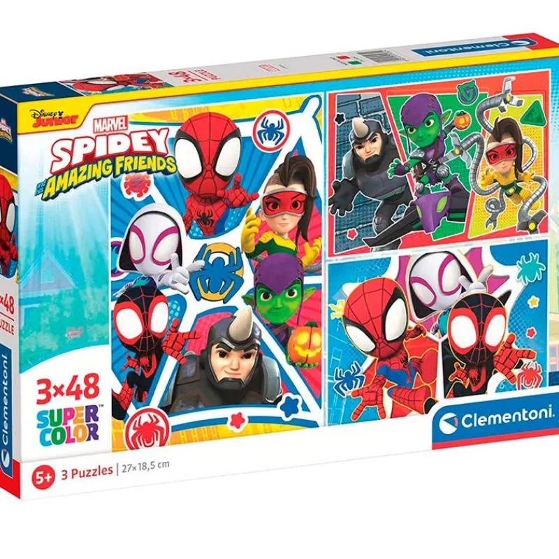 CLEMENTONI Spidey y sus Amigos Puzzle 3x48 Piezas- Puzzles Y Construcciones