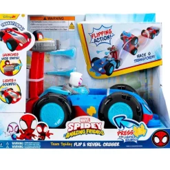 JAZWARES Figuras Y Figuras De Acción|Spidey y sus Amigos Spidey Flip and Reveal Cruiser