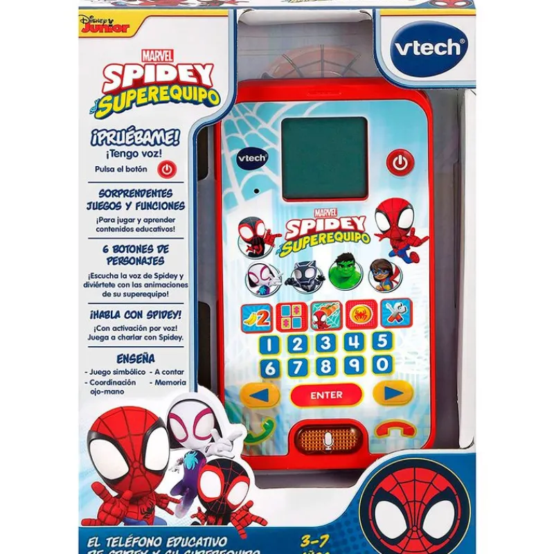 VTECH Primera Infancia Y Preescolar|Spidey y sus amigos Teléfono Educativo