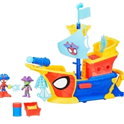 HASBRO Spidey y sus Amigos Waterwebs Barco Pirata con telarañas y Burbujas- Figuras Y Figuras De Acción
