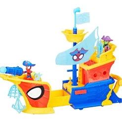 HASBRO Spidey y sus Amigos Waterwebs Barco Pirata con telarañas y Burbujas- Figuras Y Figuras De Acción