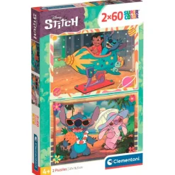 CLEMENTONI Puzzles Y Construcciones|Stitch Puzzle 2x60 Piezas