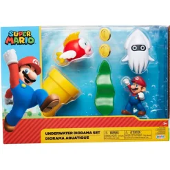 JAKKS PACIFIC Figuras Videojuegos|Figuras Y Figuras De Acción|Super Mario Playset Bajo el Agua