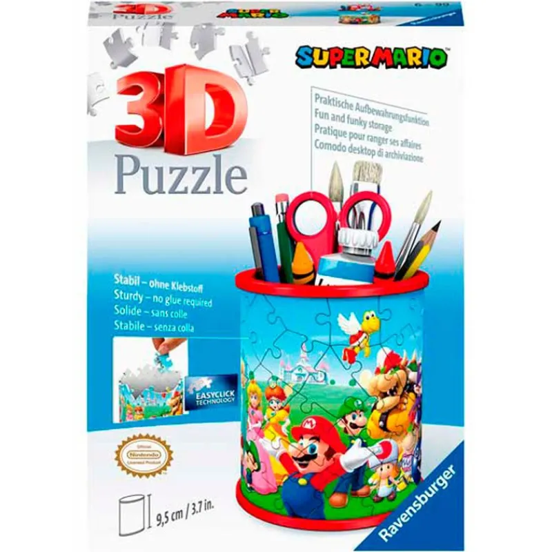 RAVENSBURGER Super Mario Puzzle 3D Portalápices- Puzzles Y Construcciones