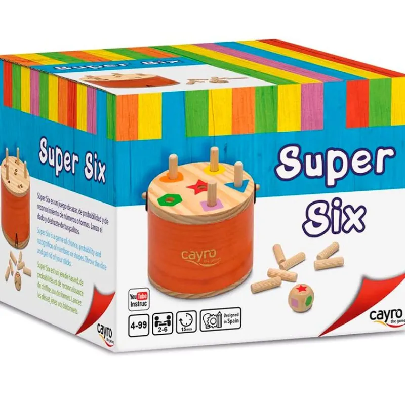 CAYRO Super Six Juego Madera- Juegos De Madera|Juegos De Mesa