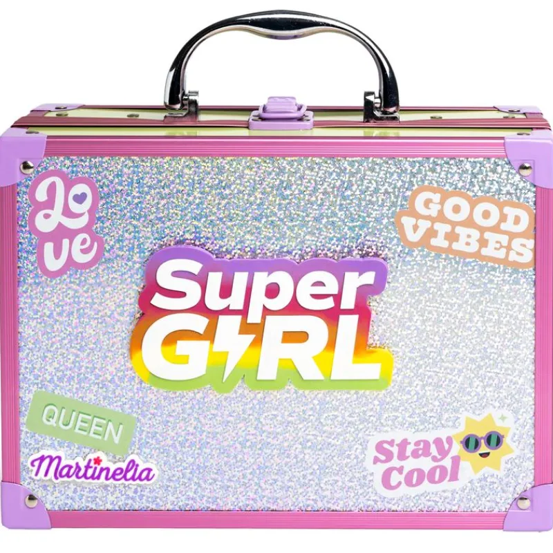 MARTINELIA Supergirl Maletín Maquillaje Luces LED- Juegos Y Juguetes De Imitación