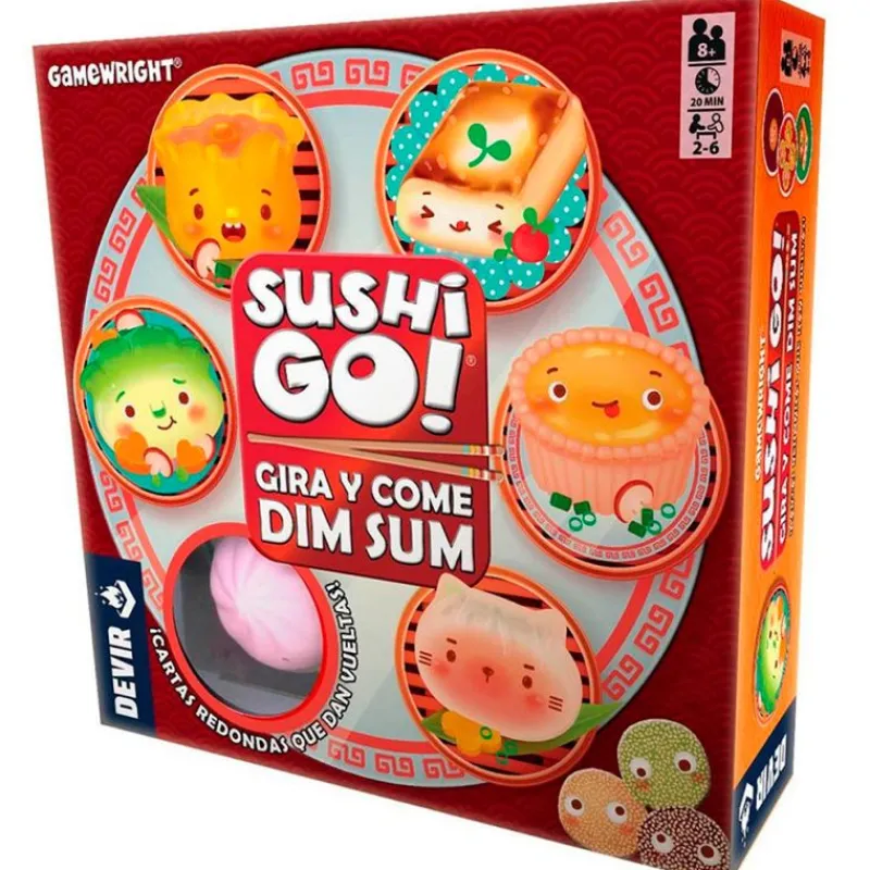 DEVIR Amigos Y Familia|Juegos De Mesa|Sushi GO! Gira y Come Dim Sum Juego Mesa