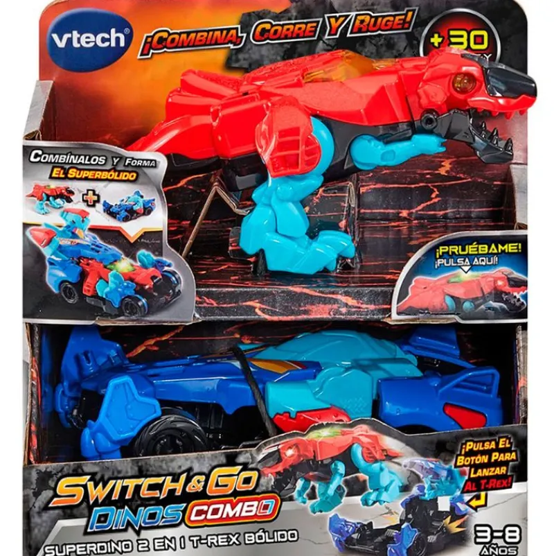 VTECH Vehículos, Trenes Y Parkings|Figuras Y Figuras De Acción|Switch&Go Dinos Superdino 2 en 1 Surtido