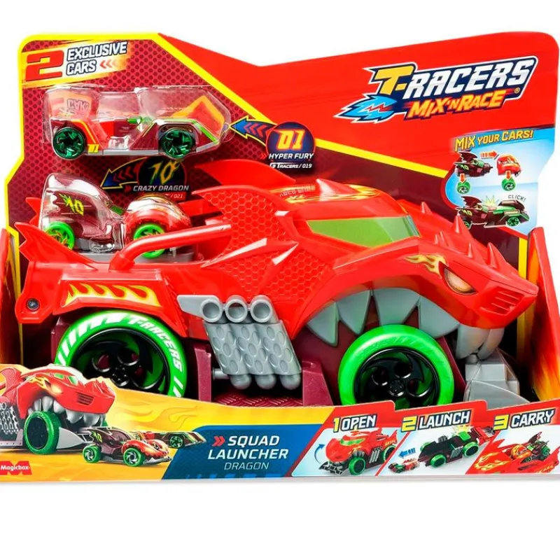 MAGIC BOX Figuras Y Figuras De Acción|Manualidades|T- Racers Mix 'N Race Squad Launcher Dragon