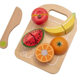 DRIM DISCOUNT Primera Infancia Y Preescolar|Juegos Y Juguetes De Imitación|Tabla de Frutas Cortadas de Madera