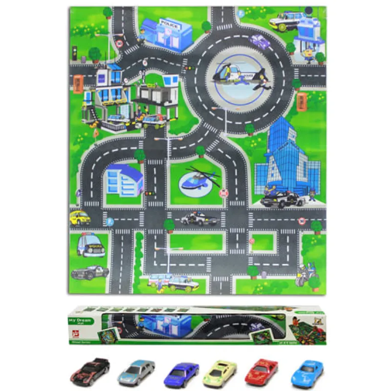 DRIM DISCOUNT Vehículos, Trenes Y Parkings|Tapiz de coches + 6 Coches