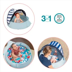 BABYMOOV Accesorios Y Complementos De Viaje|Bañeras De Viaje|Tienda y piscina anti UV marino