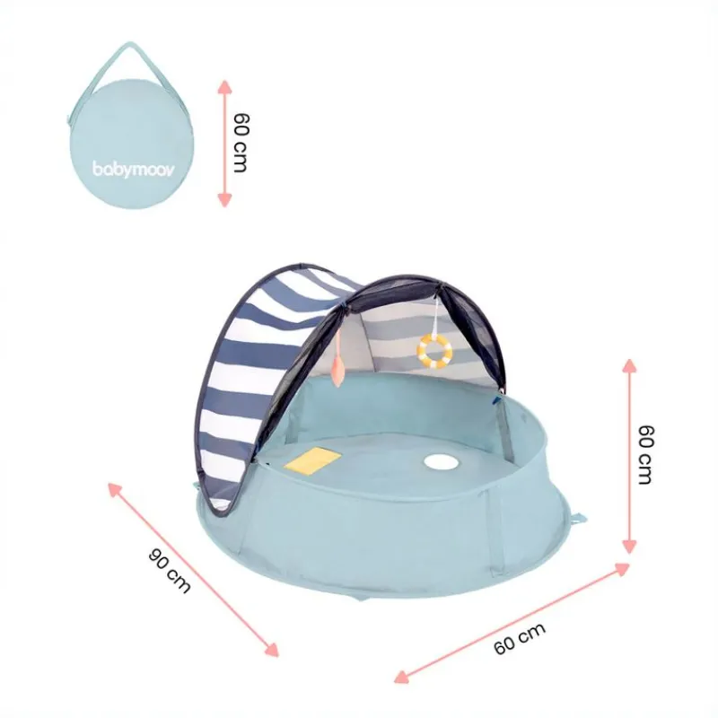 BABYMOOV Accesorios Y Complementos De Viaje|Bañeras De Viaje|Tienda y piscina anti UV marino