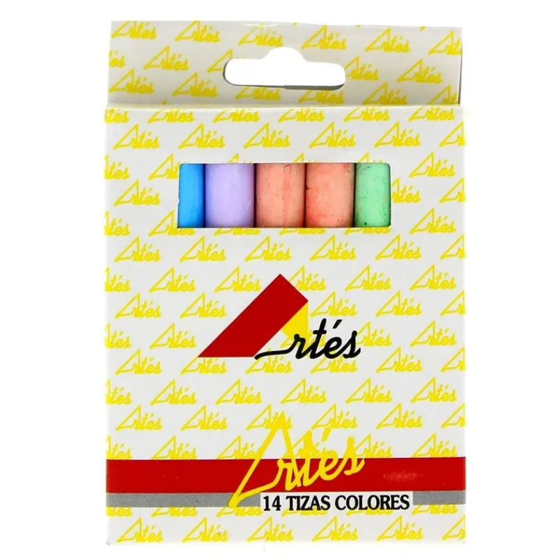 DRIM DISCOUNT Tizas Colores Antipolvo 14 Unidades- Escolar