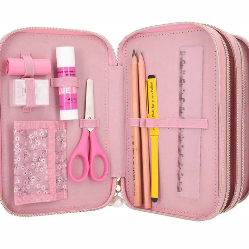 SELECCION DRIM Top Model Estuche Triple Lleno City Flowers- Escolar