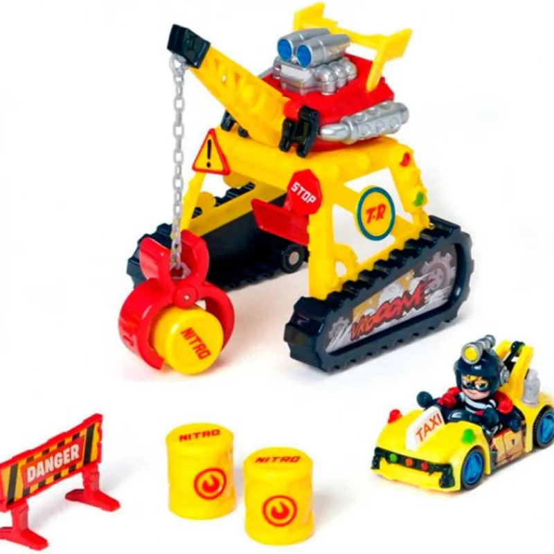 MAGIC BOX Figuras Y Figuras De Acción|T-Racers Playset Turbo Crane Challenge
