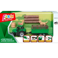 DRIM DISCOUNT Tractor de Granja con Accesorios- Vehículos, Trenes Y Parkings