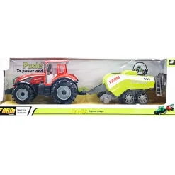 DRIM DISCOUNT Tractor de Granja con Remolque Push! To Power & Go- Vehículos, Trenes Y Parkings