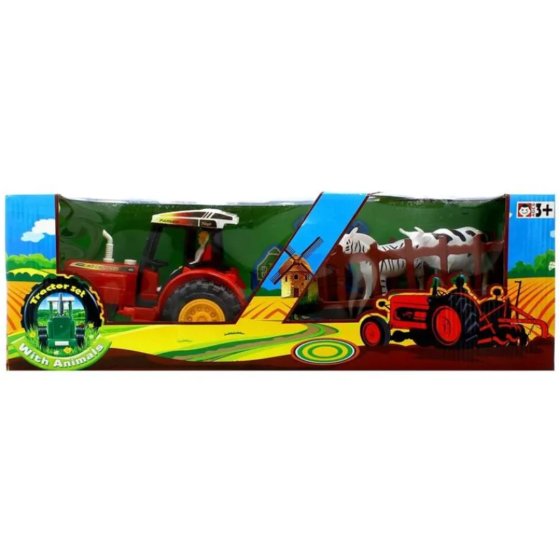 DRIM DISCOUNT Vehículos, Trenes Y Parkings|Tractor de Juguete con Remolque y Animales