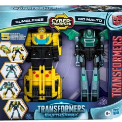 HASBRO Transformer Cyber Combiner Pack Malto y Bumblebee- Figuras Y Figuras De Acción