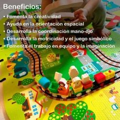 CEFA Tren City Adventures con Alfombra Infantil- Vehículos, Trenes Y Parkings|Primera Infancia Y Preescolar