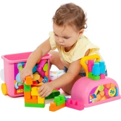 MOLTO Trolley con Bloques Rosa- Puzzles Y Construcciones